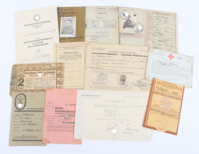 Large WW2 German Army (Heer) Document Grouping to Uffz. J. Kohlbecher, Member of Several Artillery Units