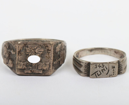Two Privately Made Afrikakorps (D.A.K) Souvenir Rings