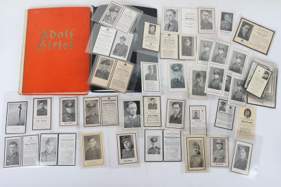WW2 German Army (Heer) 1941-1944 Death Cards Collection and Adolf Hitler Cigarette Album