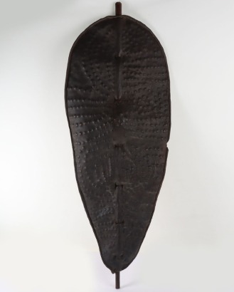 An Elliptical African Tribal Leather Shield c.1900