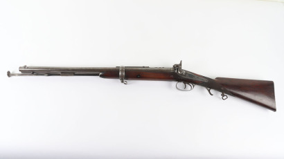 Scarce Double Barrel 455/396&rdquo; (Smooth Bore / Rifle Combination) Military Percussion Carbine for the Jacobs Rifles by Swinburn & Son 1859