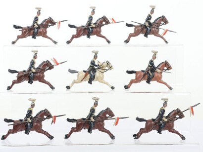 Rare early Britains set 10, 17th Lancers, first version Germanic figures 1893