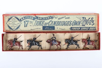 Britains boxed set 81, 17th (Duke of Cambridge&rsquo;s Own) Lancers in &lsquo;Ulundi&rsquo; Foreign Service dress, unmarked second version 1899 - 2
