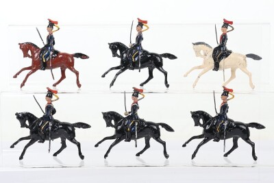 Extremely rare Britains variation set 128, 12th Royal Lancers (Prince of Wales&rsquo;s) with swords, 1941 - 3