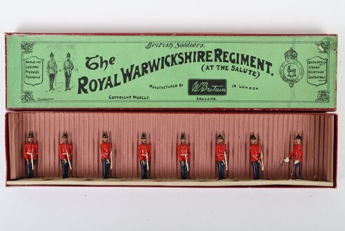 Britains boxed set 206, Warwickshire Regiment at the salute, second version at present 1937