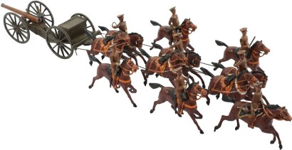 Britains set 39A, Royal Horse Artillery Gun team in Service dress, first version 1916