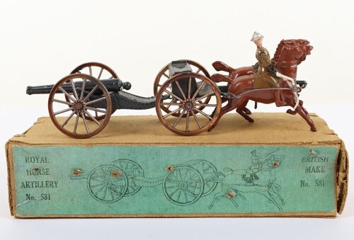 Rare boxed Reka/Crescent Toys 581 Royal Horse Artillery, circa 1930
