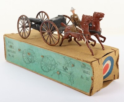 Rare boxed Reka/Crescent Toys 581 Royal Horse Artillery, circa 1930 - 2