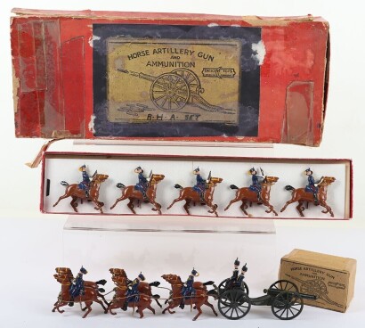 Crescent Toys rare boxed Royal Hussars Horse Artillery set, 1936