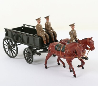 Britains set 1460, Royal Army Service Corps Supply wagon, service dress peak caps, second version 1930s