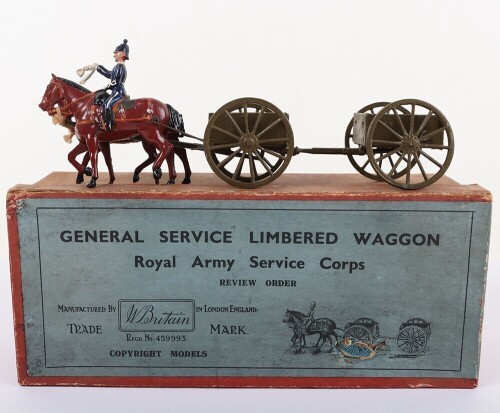 Britains boxed set 1329, Royal Army Service Corps G.S Limbered Waggon, review order, 1934