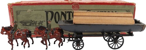 Britains rare boxed set 1254, Pontoon Section Royal Engineers, Active service dress, 1939