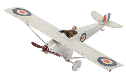 Britains set 433, R.A.F Monoplane and pilot, first version square wings, 1931-36