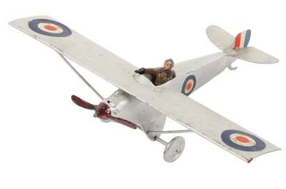 Britains set 433, R.A.F Monoplane and pilot, first version square wings, 1931-36