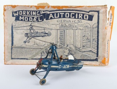 Britains rare boxed 1392, Civilian Cierva C30 Autogiro and pilot, 1935-39