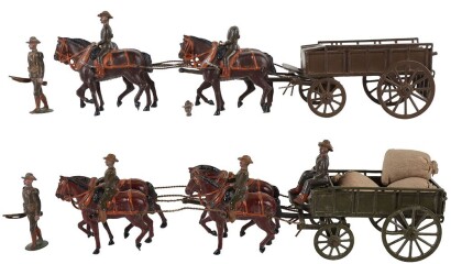Rare two Britains CFE four-horse Boer war Army Service Supply wagon, circa 1910