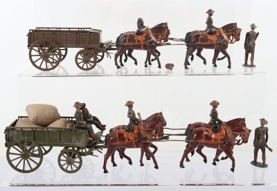 Rare two Britains CFE four-horse Boer war Army Service Supply wagon, circa 1910 - 2