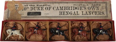 Britains boxed set 46, &lsquo;Sons of the Empire&rsquo; 10th Duke of Cambridge&rsquo;s Own Bengal Lancers, unmarked first version 1896