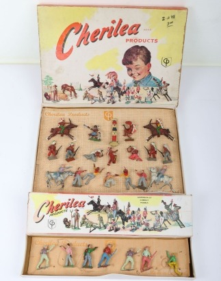 Cherilea boxed set W/23, Cowboys and Indians, 1950s