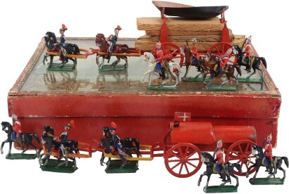Semi flat 25mm mounted horse teams and cavalry