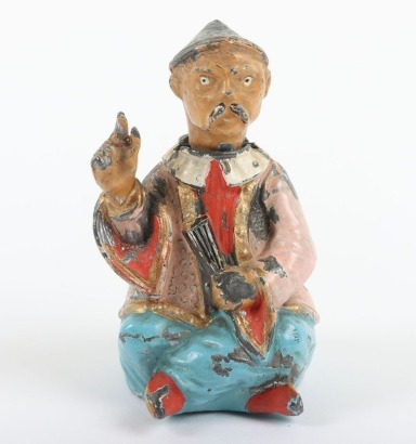 A German lead painted Nodding seated Mandarin, 1890s