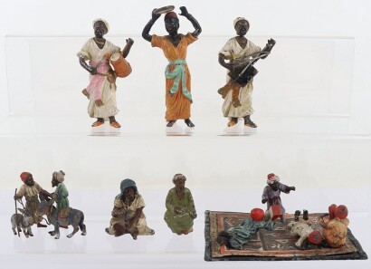 Heyde or similar lead painted and cold painted bronze North African Arabs