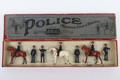 Britains from set 319, Police mounted and on foot, 1930s