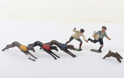 Scarce Johillco Greyhound race figures, 1930s