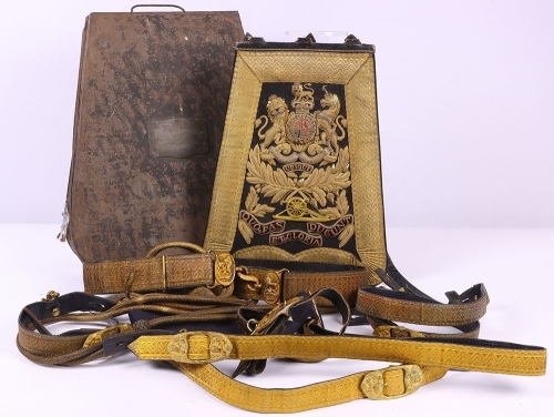 Victorian Royal Horse Artillery Officers Sabretache in Named Tin with Accoutrements