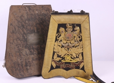 Victorian Royal Horse Artillery Officers Sabretache in Named Tin with Accoutrements - 4