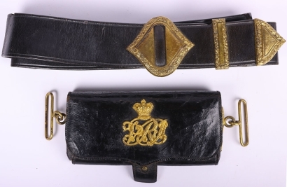 Victorian Indian Army Officers Cross Belt and Pouch
