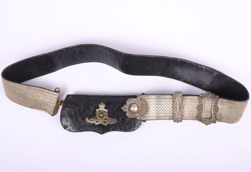 Post 1902 Volunteer Artillery Officers Cross Belt and Pouch
