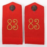 Pre-WW1 Imperial German Infantry Regiment Nr 83 Shoulder Boards