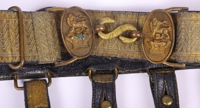 British Victorian Royal Artillery Officers Waist Belt - 2