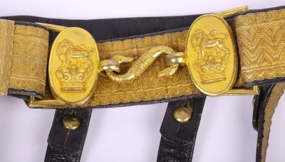British Victorian Royal Artillery Officers Waist Belt - 2