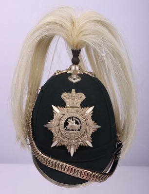 Rare 1st Fifeshire Rifle Volunteer Corps Green Cloth Home Service Helmet with Parade Plume