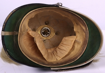 Rare 1st Fifeshire Rifle Volunteer Corps Green Cloth Home Service Helmet with Parade Plume - 9