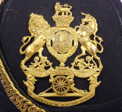 Rare South East of Scotland Artillery Territorial Officers Home Service Helmet - 6