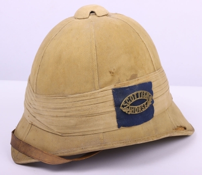 Rare Boer War Scottish Horse Other Ranks Foreign Service Helmet
