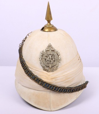 Attributed Argyll & Sutherland Highlanders Post 1881 Officers Foreign Service Helmet - 9