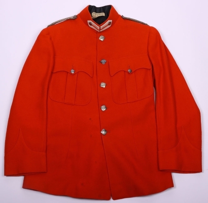 Victorian scarlet undress tunic for an officer of the Westmoreland and Cumberland Yeomanry Cavalry