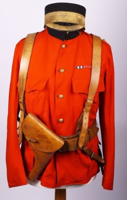 Late Victorian Coldstream Guards lightweight scarlet officers service dress frock coat