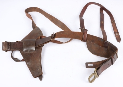 A late Victorian Warrant Officers Waistbelt with Sword Hangars and Pistol Case - 3