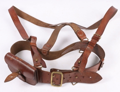 A Great War Double Brace Sam Browne Belt and Pistol Cartridge Case