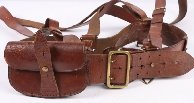 A Great War Double Brace Sam Browne Belt and Pistol Cartridge Case - 2
