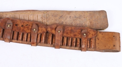 A Great War or Earlier Double Brace Sam Browne Equipment set and Boer War Mounted Infantry Bandolier with Attribution - 2