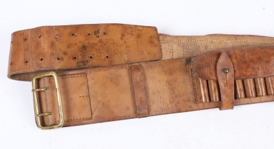 A Great War or Earlier Double Brace Sam Browne Equipment set and Boer War Mounted Infantry Bandolier with Attribution - 4