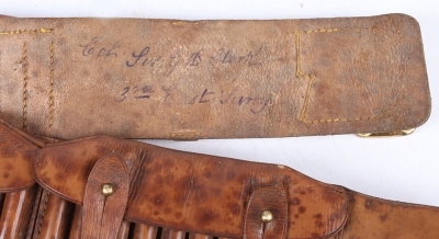 A Great War or Earlier Double Brace Sam Browne Equipment set and Boer War Mounted Infantry Bandolier with Attribution - 5