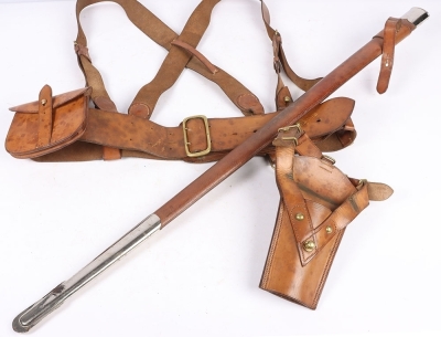A Great War or Earlier Double Brace Sam Browne Equipment set and Boer War Mounted Infantry Bandolier with Attribution - 7