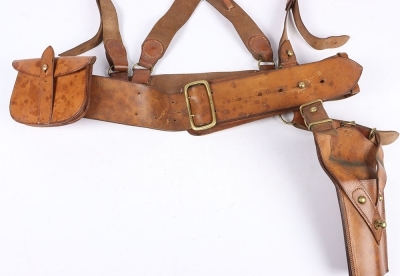 A Great War or Earlier Double Brace Sam Browne Equipment set and Boer War Mounted Infantry Bandolier with Attribution - 9